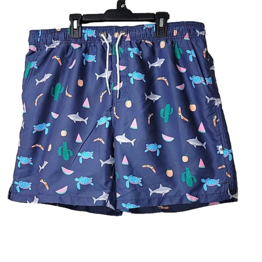 BONDI BEAMERS SWIM TRUNKS XL Aussie, sharks, turtles